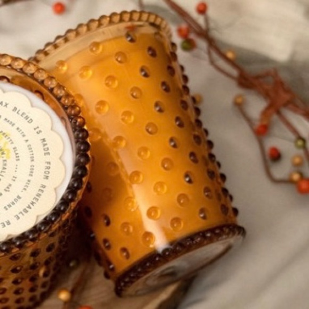 Hobnail Light Brown Glass Vase